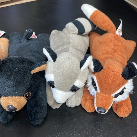 UNIPAK 6.5" Chipmunk, Deer,Black Bear, Raccoon,Fox Stuffed Animal Bean Filled - Picture 8 of 10